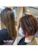 REAL SALON WORK~ボブ/ハイライト/スタイルチェンジ/イメチェン