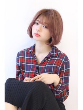 オーロ 西大寺店(ORO) ピンクベージュのフェミニンボブ