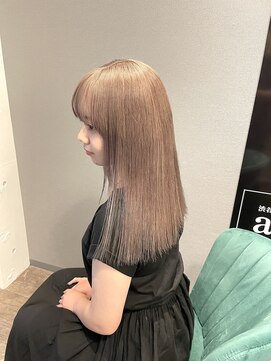 アオ(ao.) ミルクティーベージュ/デザインカラー/レイヤーカット