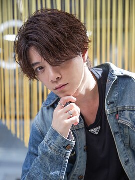 シティ(CITY) 【men`s】フェザーパーマグレー刈り上げショートブルーカラー