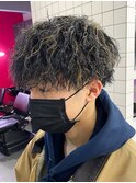 メッシュハイライトスパイラルパーマツイストパーマツーブロック