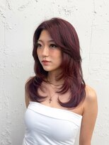 ヘアサロン エフ 渋谷(F)&nbsp;#ワインレッド　#暖色カラー　#レイヤーカット