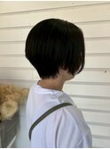 丸み奥行きショートボブ大人可愛いナチュラル黒髪20代30代40代