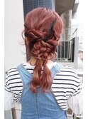 ヘアセット　編みおろし