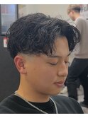 ラルフカール　ツイストスパイラル眉カットメンズパーマ