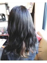 ヘアースペースシャルム (HAIR SPACE Charme)&nbsp;インナーカラー　暗髪ブルー in グレージュ♪