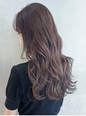ピンクブラウンロング_ショコラアッシュふんわりカール_ba409622