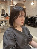 ■デザインカラーレイヤーカットウェットヘアオリーブベージュ