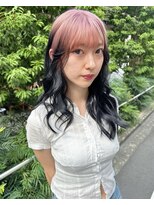 フラム 渋谷(flamme)&nbsp;ペールピンク×ブルーブラック◎ルーツカラー