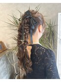 ツインポニー編み下ろし