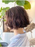 ハンサムショートパーマくるくるパーママッシュパーマボブ