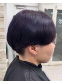 刈り上げショートラベンダーカラー刈り上げ女子ヘアメイク