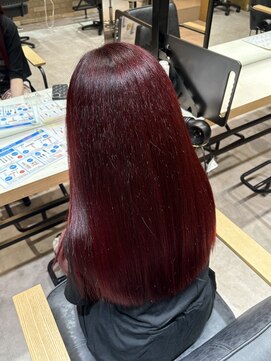 ゼスト 三鷹店(ZEST) 外ハネボブチェリーブラウン似合わせ韓国レイヤーカット/三鷹/光