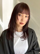 トリッカ 銀座(tricca)&nbsp;レイヤーカット/オン眉/チェリーブラウン