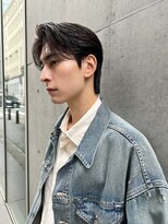 メンズヘア ガーデン 銀座(Men's hair GARDEN)&nbsp;センターパートスパイキーショートフェザーパーマダークアッシュ