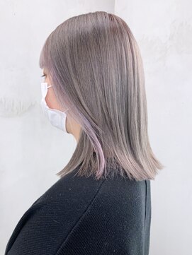 アルバム 銀座(ALBUM GINZA) インナーラベンダー_アースカラーくびれヘアツートン_ba375923