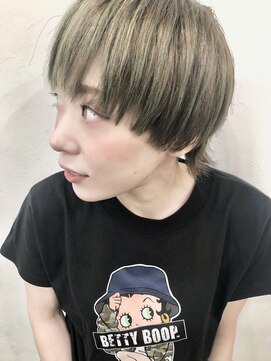 マイレ(maile) 【maile】ブリーチあり/カーキブラウン/マッシュウルフ