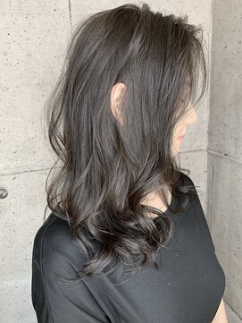 オリンテ バイ レシッド 表参道(orente by rcid) 顔周りレイヤーロングブルーグレージュグレーベージュグレージュ