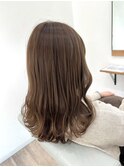 ミルクティーグレージュ×セミロング