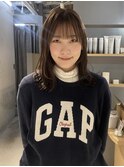 【中澤彩乃】パールベージュラフレイヤーシースルー前髪透明感
