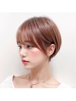 コネクトヘアデザイン バイ マツダ(CONNECT hair design by Matsuda)&nbsp;ショートカット 顔周りレイヤー ミルクティー グレージュ