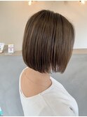内巻きボブ×くすみカラー