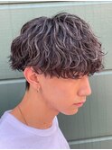 波巻きスパイラルパーマツイストパーマメンズマッシュカット