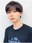 韓国風暗髪カラーマッシュ清潔感無造作束感スタイル