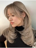 韓国ヘアーハッシュカットレイヤーカットハイライトカラー