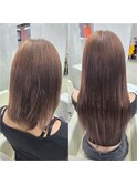 Before→After/エクステ編み込み&シール アッシュブラウン