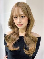 アルバム 池袋(ALBUM)&nbsp;顔周りレイヤーロングダブルカラーハイトーン韓国ヘア_F1236