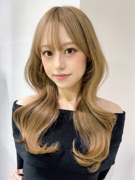 アルバム 池袋(ALBUM) 顔周りレイヤーロングダブルカラーハイトーン韓国ヘア_F1236