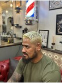 ホワイトブリーチミドルフェード