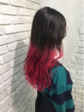 アジールヘア 池袋東口店(agir hair) チェリーレッドグラデーションダブルカラービタミンカラー