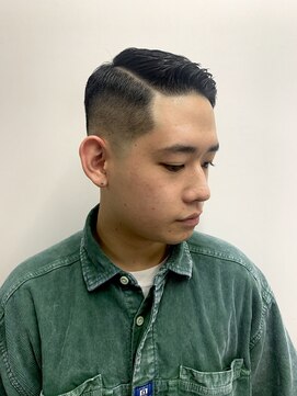 フランクスバーバー アンド ビアークラブ(FRANK'S BARBER and BEER CLUB) 七三オールバックツイストパーマコンマヘアかき上げヘアテクノr