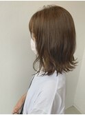 サンドベージュ/大人かわいい/ミディアムボブ/20代30代40代