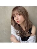 20代30代大人かわいいセミロングヘア★クリスタルベージュ