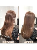 美髪ストレート縮毛矯正☆メルティカラー髪質改善トリートメント
