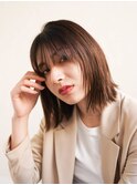 ミディアムヘア/ショコラベージュ/ボブルフ/新宿