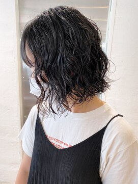 アイティーバイアルバム 八王子店(IT by ALBUM) ボブパーマ_外ハネボブセクションカラーペールベージュ_ba395031