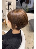 【つくば】大人ショートボブ×透明感カラー×ハイライト