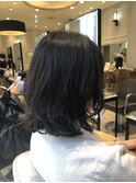 ボブ 外ハネパーマ くびれボブ 低温デジパ 銀座