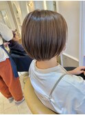 ライトニングベージュ×まるみボブ