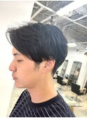 センターパートスタイル