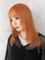 アルバム 渋谷(ALBUM SHIBUYA) シャーベットオレンジ_レイヤーロング前髪パーマ_ba471782