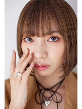 アッシュ 池袋店(Ash) 10代20代30代『ミルクティーベージュのあごラインボブ』＃池袋駅