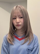 ラフ 立川(Laff)&nbsp;顔周りレイヤーフェイスレイヤーミディアムレイヤーミルクティー