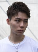 刈り上げツーブロックショートアップバング