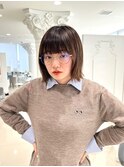 レイヤーボブ/顔周り/グレーベージュ/表参道青山