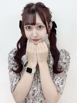 ツインテール　ウェーブ巻き　渋谷ヘアメ　アイドルヘア